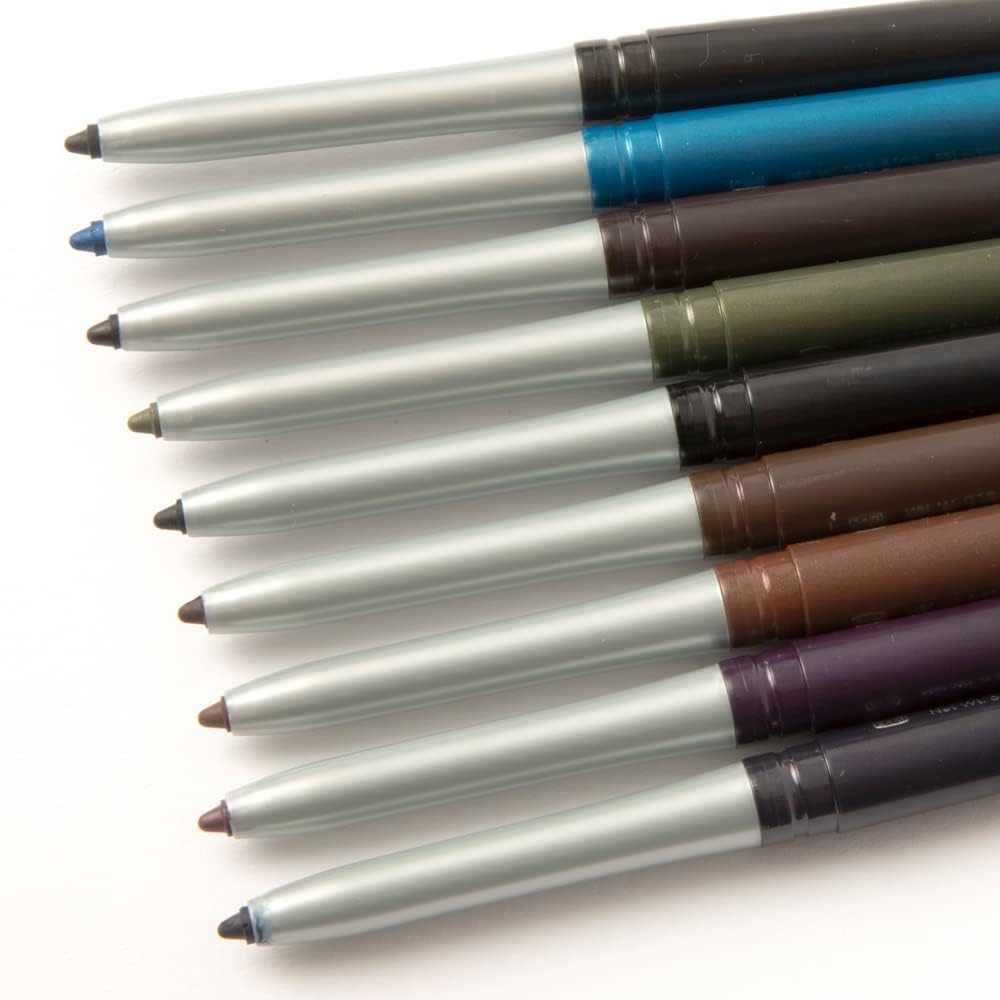 Palladio Retractable Waterproof Eyeliner, Richly Pigmented Color and Creamy, Slip Twist Up Pencil Eye Liner, Smudge Proof Long Lasting Application, All Day Wear, No Sharpener Required, Brownie