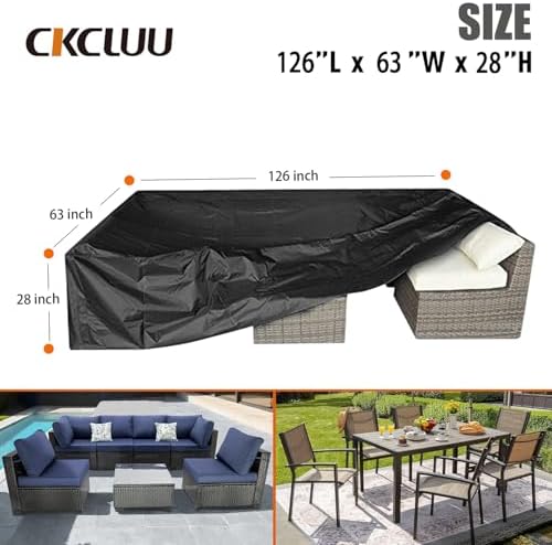 Patio Furniture Set Cover Outdoor Sectional Sofa Set Covers Outdoor Table and Chair Set Covers Water Resistant Large 315cm L x 160 cm W x 74 cm H