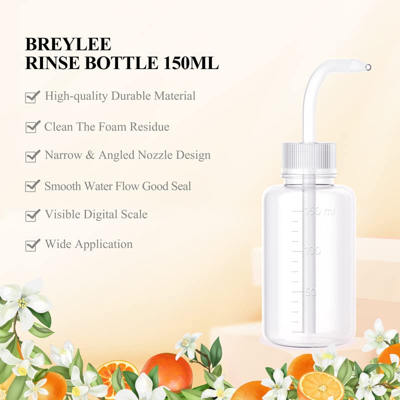 BREYLEE Eyelash Extension Cleanser, Lash Shampoo for Extensions, Lash Cleanser, Lash Bath, Lash Cleaner, Lash Cleaning Kit with Rinse Bottle+Brush+Pad for Professional & Self