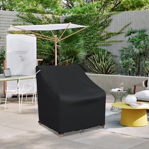 STARTWO Patio Outdoor Chair Covers, Outdoor Furniture Covers Waterproof adapter for Lawn Lounge Seat, Wicker, Swivel, Adirondack, Rocking Chairs, 32"Lx 37" W x 36"H inch, Black