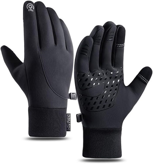 SwindowL Winter Gloves Touch Screen Mens Gloves for Cold Weather,Waterproof Gloves for Men Thermal for Running Cycling (Black, Medium)