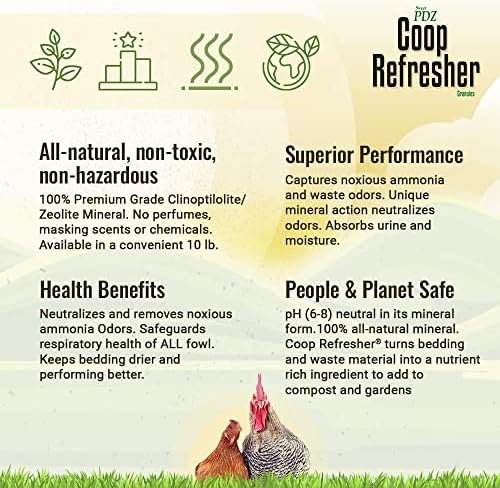 Coop Refresher - Zeolite Odor Eliminator - Essential Chicken Coop Accessory - 10 lbs