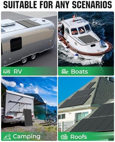 18BB 200W Solar Panel, 2Pcs N-Type 12V/24V 100 Watt Solar Panels, 25% High Efficiency Monocrystalline Solar Module, for RV, Boat, Marine, Trailer, Farm, Rooftop and Home Off-Grid System