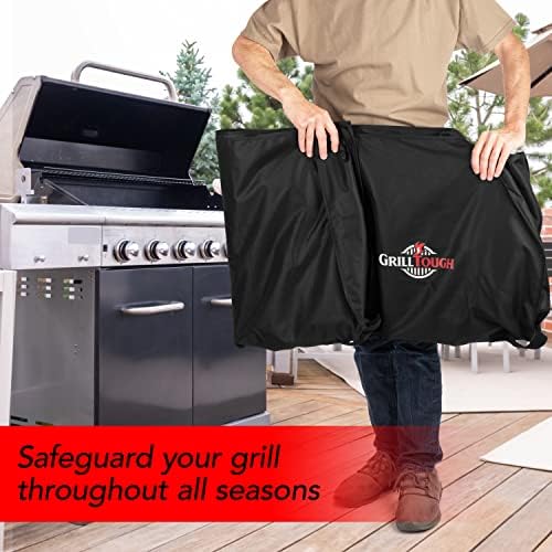 Heavy Duty BBQ Grill Cover for Outdoor Grill, 60 Inch – Waterproof, Weather Resistant, UV & Fade Resistant with Adjustable Straps – Gas Grill Cover for Weber, Charbroil