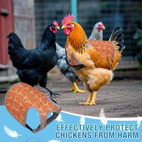 Chicken Saddles for hens, Chicken Apron Back Protector for Hens With Adjustable Strap, Chicken Hen Mating Saddle (Black, white, gray, yellow)