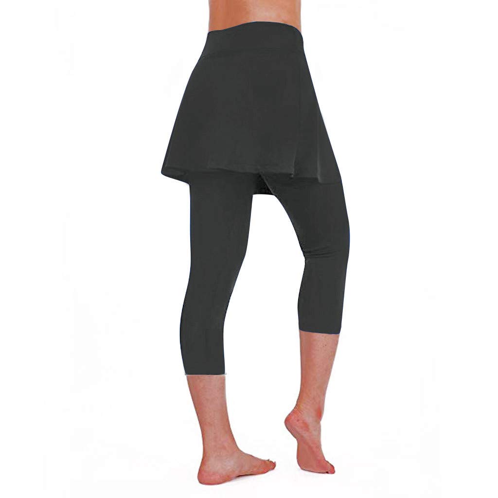 Aniywn Women's Leggings Skirt, Skirted Leggings, Active Skirt with Pockets, Tennis Pants Sports Fitness Culottes