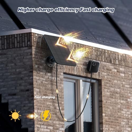 4W Solar Panel for Blink Outdoor Camera, Solar Charger with Battery Compatible with Blink Outdoor 4 (4th Gen) Camera, Waterproof Rubber Plug, 13.12ft Charging Cable