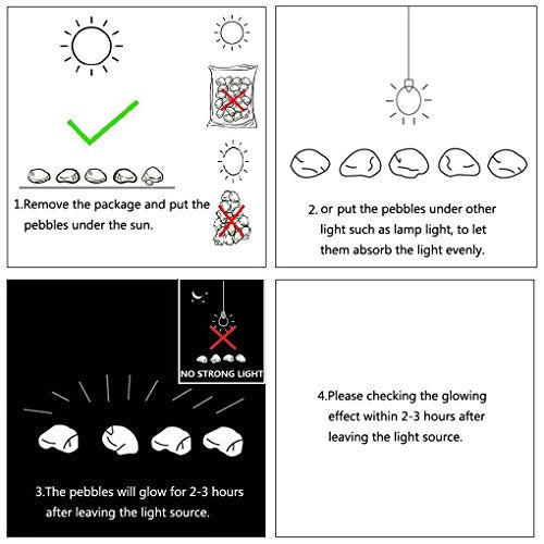 4.8Lbs 1100Pcs Glow in The Dark Stones Pebbles Blue Glow Rocks