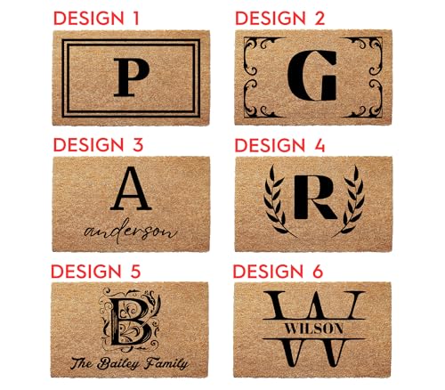 Personalized Door Mat with Monogram - Custom Doormat with Anti-Slip Backing - 3 Size Options - Family Doormat Custom Door Mats for Front Door Front Door Mat for Outdoor Decor
