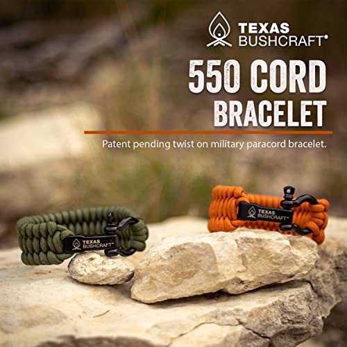 Texas Bushcraft Paracord Bracelet (Burnt Orange, M (6-7" wrist))