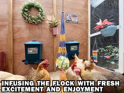 Automatic Port Chicken Feeder and Cup Waterer Set - Chicken Coop Accessories, No Waste Poultry Feeder, 3 Gallon/16 Pounds