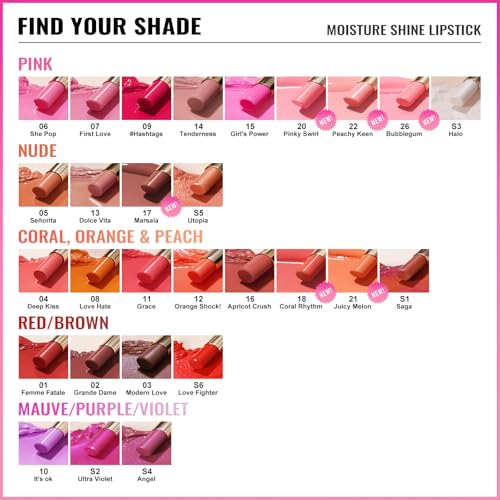 Oulac Moisturizing Shine Pink Lipstick for Women - 2 in 1 Glossy Bright Pink Tinted Lip Balm, Hydrating Winter Lipstick for Dry Lips,Shine Juicy Finish Vegan 2.2g/0.07oz (15)