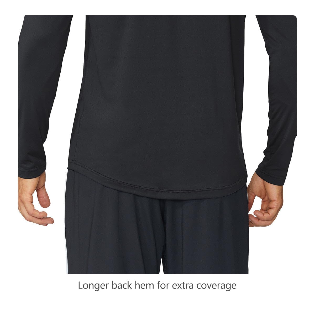 BALEAF Men's Long Sleeve Running Shirts Quick Dry Workout Shirts Athletic T-Shirts Lightweight Soft Fishing Tee Tops Black Size L