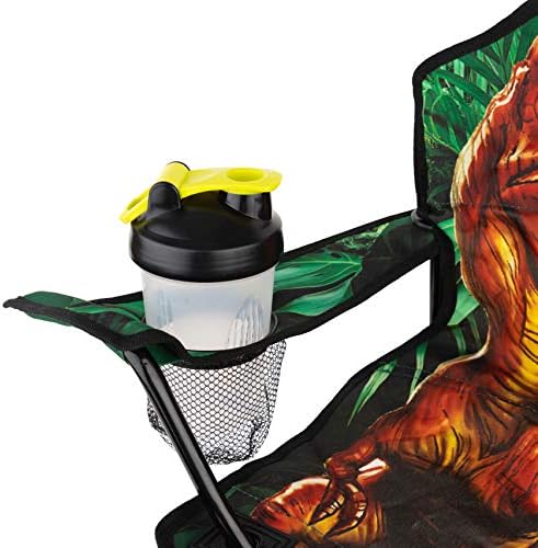Toy To Enjoy Outdoor Dinosaur Kids Camping Chair – Foldable Children’s Chair for Camping, Tailgates, Beach, – Carrying Bag Included Mesh Cup Holder & Sturdy Construction. Ages 5 to 10 (Patent Pending)
