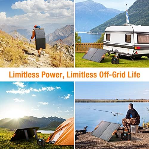 GRECELL 100W Portable Solar Panel for Power Station Generator, 20V Foldable Solar Cell Solar Charger with High-Efficiency Battery Charger for Outdoor Camping Van RV Trip