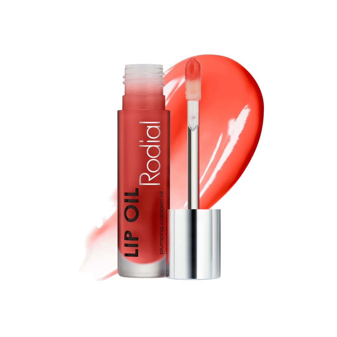 Rodial Plumping Collagen Lip Oil Sugar Coral 0.13fl.oz, Vegan Collagen-Infused Lip Oil with Macadamia and Jojoba Oil, Deep Hydration for Fuller-Looking Pout, Ultra-Nourishing Formula for Silky Lips