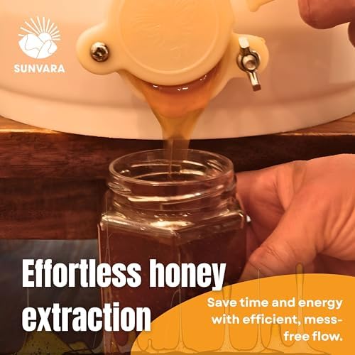 Honey Bucket with Gate 5 Gallon Kit - Stainless Steel Double Layer Strainer, Uncapping Knife Honey Scrapper Tool Beekeeping Equipment, Honey Extractor Equipment, Bee Supplies