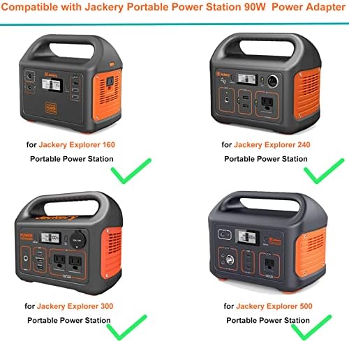 Charger for Jackery Charger 24V 90W AC Adapter for Jackery Portable Power Station Explorer 160 240 300 500 550 E300 E500 E550 Solar Generator 167Wh 240Wh 293Wh 518Wh Lithium Battery Power Supply Cord