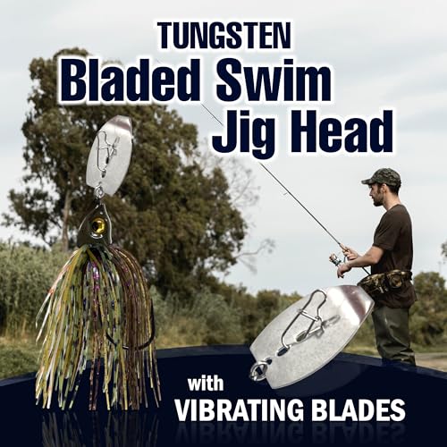 Reaction Tackle Bladed Swim Jigs 1/2 Black/Blue