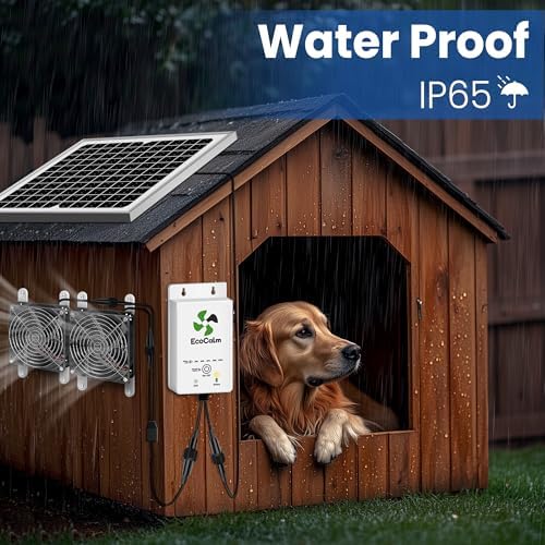 Solar Exhaust Fan for Chicken Coop with Battery, Solar Powered Fan with 25W Bifacial Solar Panel & Dual 5.5" Fans Kits