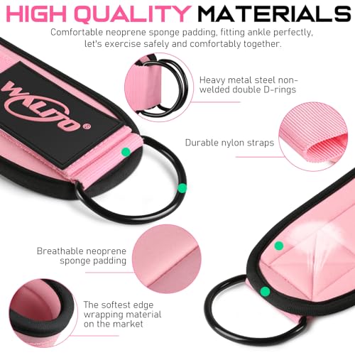 WALITO Gym Ankle Straps for Working Out - Glute Ankle Cuff Kickback Strap, Gym Cable Machine Accessories for Women Glute Leg Extensions, Hip Abductors & Lower Body Exercises Equipment