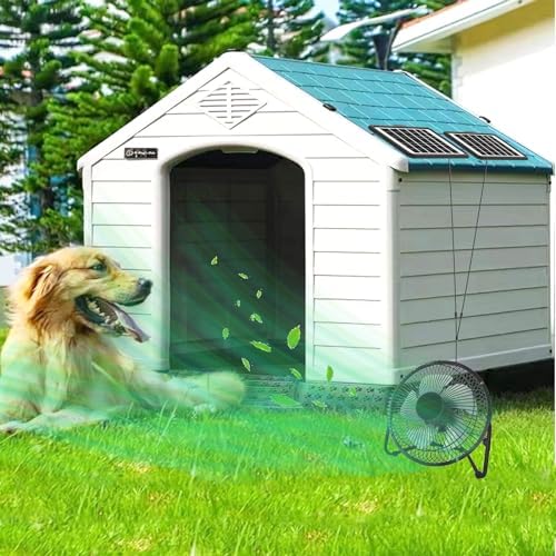 8 Inch Solar Fan with 2pcs Solar Panels 25W, Cloudy Days Working Solar Powered Fan for Ventilation and Cooling in Greenhouse, Pet House, Chicken Coop, Garage, Camping, Install-free