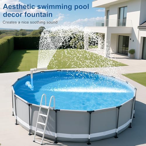 Pool Waterfall Spray Fountain - Above Ground Pool Decoration, Adjustable Aerator for Cool Warm Water Temperatures, Backyard Decor