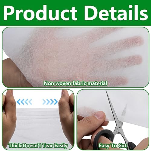 DECOHS 2 Pcs Plant Sun Protection Cloth, 20 x 10 Ft Garden Plant Shade Cloth, Non-Woven White Light Refraction Sunshade Cloth for Protecting Plants Vegetable Rows from Direct Sunlight