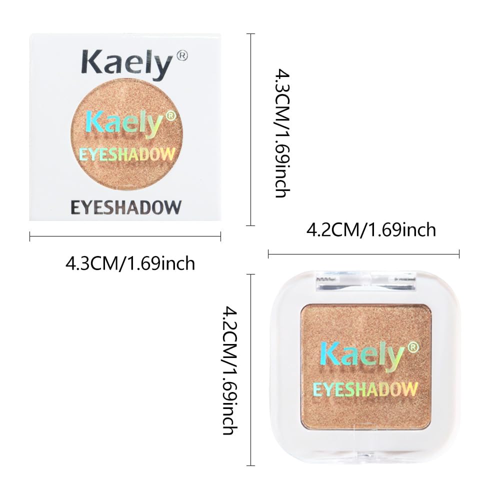 evpct Single Mini Pressed Eyeshadow Makeup Palette, Golden Sparkle Shimmer Glitter Monochrome Cream Eye shadows Palette Brightener Makeup for Older Women, Pigmented Waterproof Sombra Para Ojos 06