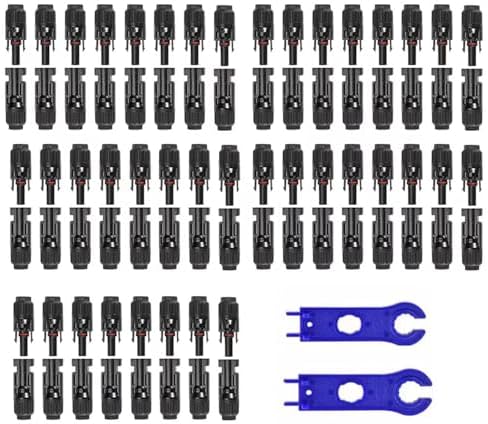 100PCS Solar Panel Connector IP67 Waterproof Connector Male/Female 50Pairs with 2 Spanners