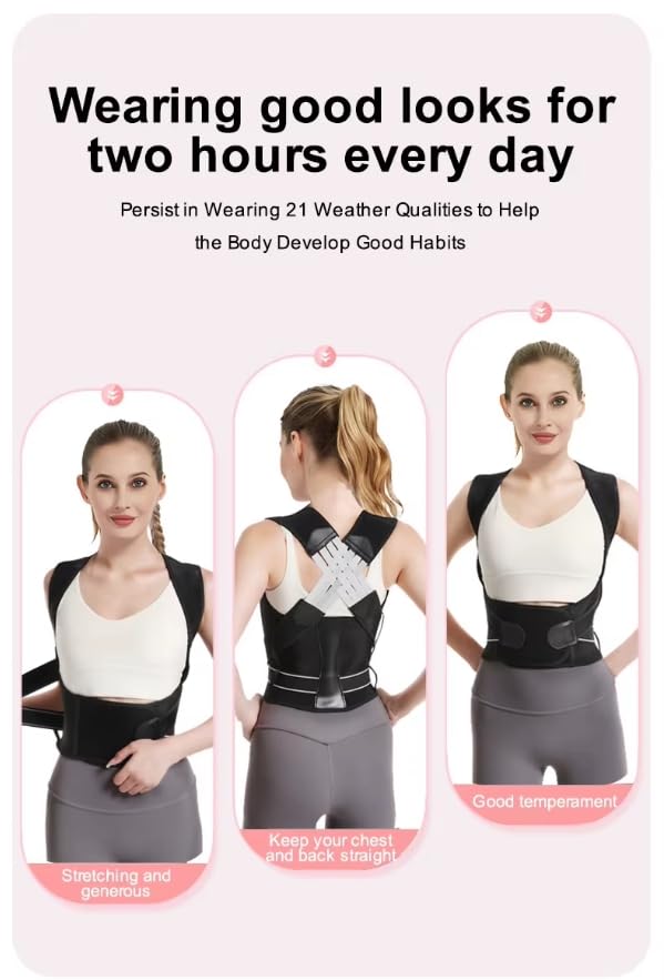 Posture Corrector for Women & Men, Adjustable Back Brace Shoulder Straightener with Full Back Support for Upper & Lower Back Pain, Spine Alignment, Hunchback & Scoliosis Relief