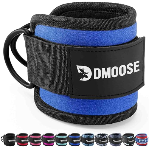 DMoose ankle cuffs - One Size Fit with Premium Padding, leg attachment for cable machine, workout ankle straps, Booty Workouts, Leg Extension, Hip Abductors