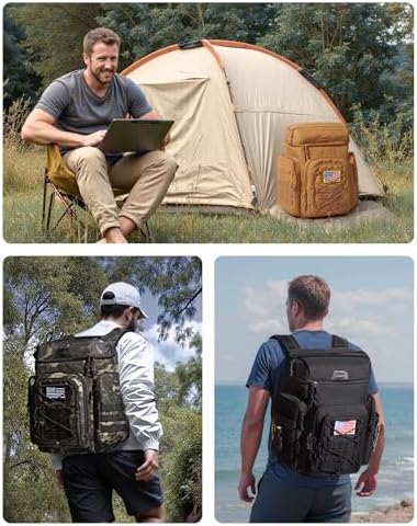 TOURIT 30L (42 Cans) Tactical Cooler Backpack – Military-Grade Insulated Back Pack with 16H Ice Retention, Leakproof Multi-Pocket Cooler Bag for Camping & Hiking, Featuring DIY Hook & Loop Panel