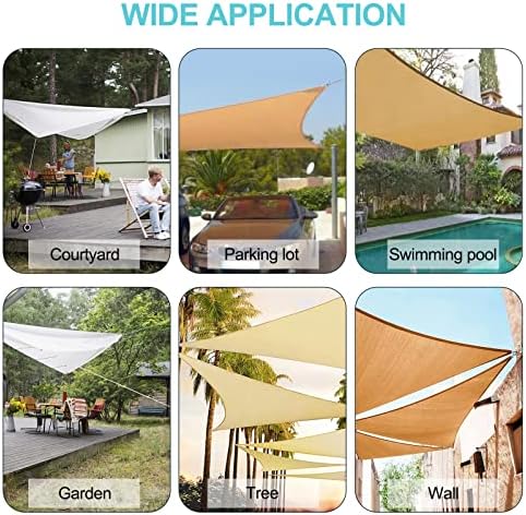 HOMPER Awning Attachment Set, Heavy Duty Sun Shade Sail Stainless Steel Hardware Kit for Garden Triangle and Square, Rectangle, Fixing Accessories