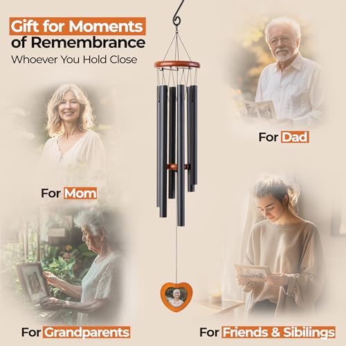 32 Inch Memorial Wind Chimes Outdoor, Personalized Sympathy Gifts for Loss of Loved One, Memorial Gifts for Loss of Mother, Bereavement Gift for Mom, Father, Brother, Sister