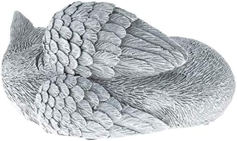 Pure Garden Cat Memorial Stone - Peaceful Sleeping Kitten Angel Statue for Garden, Remembrance, Grave Marker, and Loss - Pet Sympathy Gift (Gray)