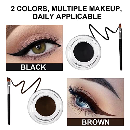 evpct 2Pcs Light Dark Blue Gel Eyeliner Pencils Eye Black Face Paint Stick Lipstick Halloween Makeup Set Waterproof Smudge Proof Eyeliner Pen Crayon Smokey Eye delineador de ojos contra el agua