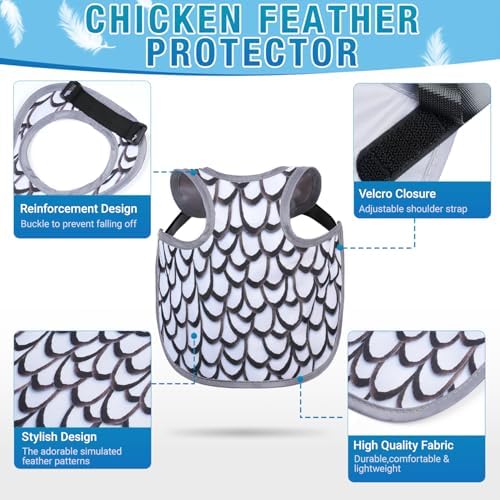 Chicken Saddles for hens, Chicken Apron Back Protector for Hens With Adjustable Strap, Chicken Hen Mating Saddle (Black, white, gray, yellow)