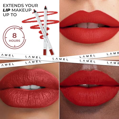 Lamel Gel Lip Liner - Long-lasting formula - Adds Colour & Texture to the Lips - Cruelty-free - Ruby red - N.411