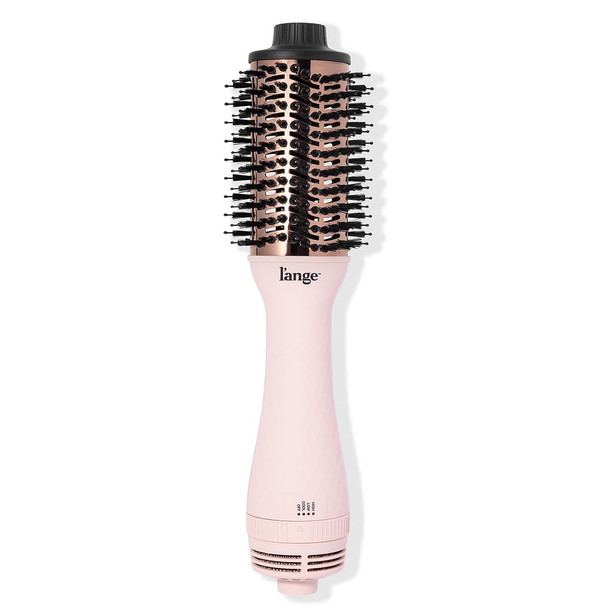 L'ANGE HAIR Le Volume 2-in-1 Titanium Blow Dryer Brush | Hot Air Brush for Hair Drying & Styling | Ionic Oval Barrel for Smooth, Frizz-Free Volume | (Blush – 60mm)