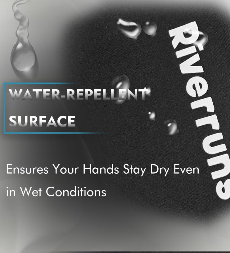 Riverruns Neoprene Fishing Gloves, 3-Cut Fingers Winter Gloves for Men, Cold Weather Gloves for Fly Fishing, Ice Fishing, Photography, Hunting, Black, M