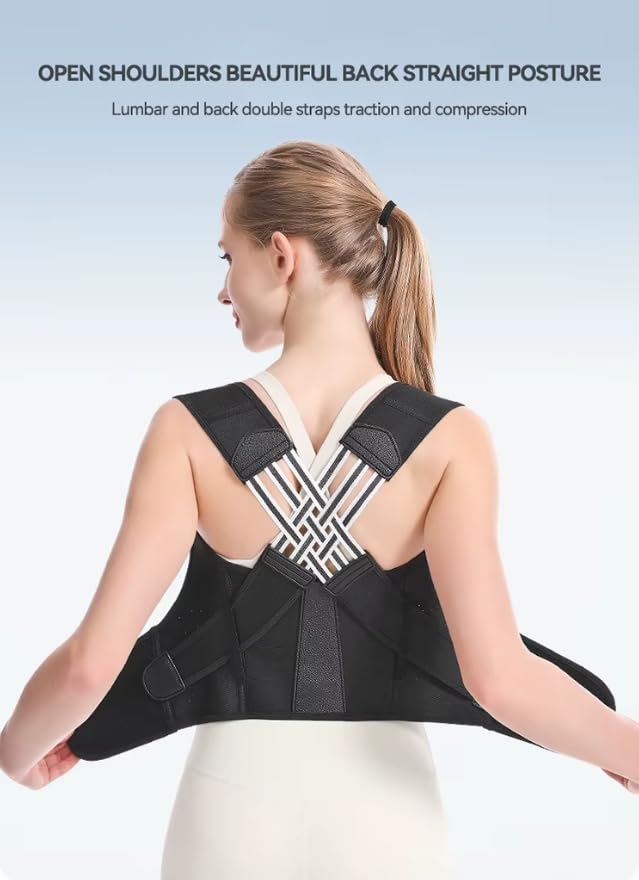 Posture Corrector for Women & Men, Adjustable Back Brace Shoulder Straightener with Full Back Support for Upper & Lower Back Pain, Spine Alignment, Hunchback & Scoliosis Relief