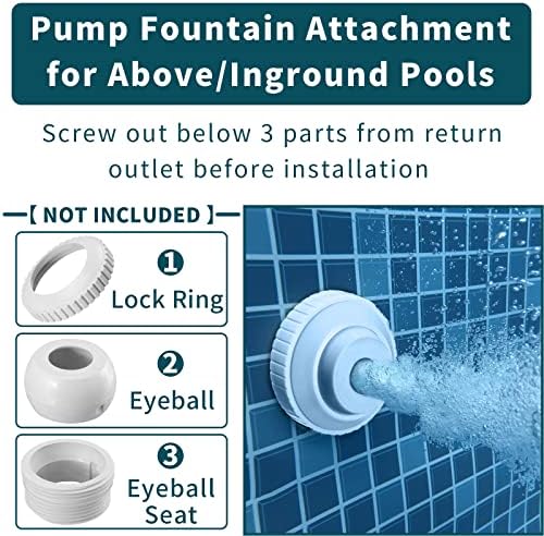 Klleyna Water-Fountain Swimming-Pool Sprinkle Accessories - Waterfall Above In-ground Pool, Cooling Spray for Outdoor Garden Pond Aerator Circulation, High Pressure Jet Fountain Pump Attachment