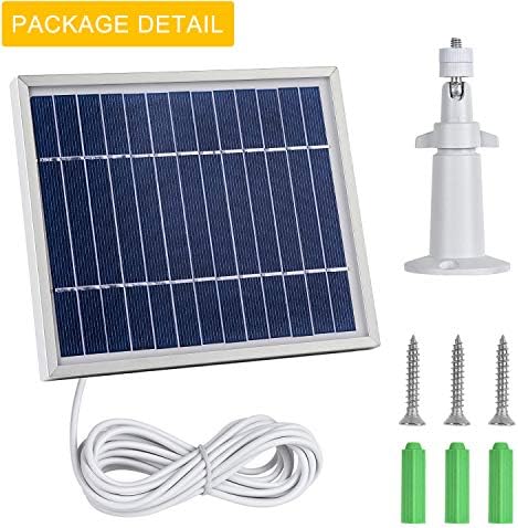 iTODOS Solar Panel Compatible with Arlo Pro and Arlo Pro 2, 11.8Ft Outdoor Power Charging Cable and Adjustable Mount,Not for Arlo HD,Arlo Ultra and Arlo Pro3/Pro4-Silver