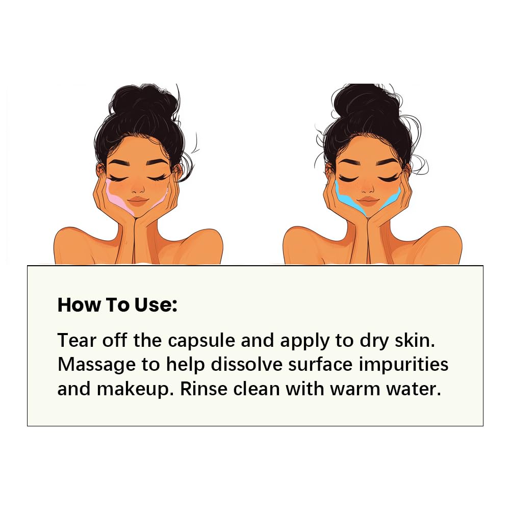 Cistto Natural Cleansing Oil Lightweight Balancing Makeup Remover with Jojoba & Rose Oil, Non-Comedogenic, Travel-Friendly 2ml x 40 Capsules for Oily Skin
