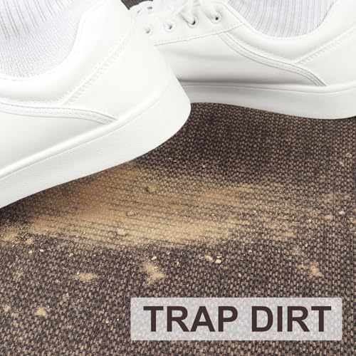 LEKEEPGO Door Mat 24"x36", Non Slip Door Mat Indoor Entrance, Rubber Backing Front Indoor Door mat Washable Absorbent Low-Profile Entryway Entry Resist Dirt Inside Door Mats, Brown