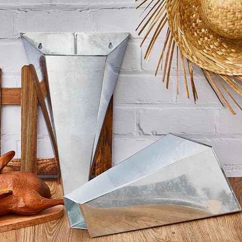 Mumufy 4 Pcs Medium Galvanized Steel Poultry Restraining Cones Flat Back Funnel Cone, up to 10 Pounds, Chicken Killing Cone for Butchering Chicken Birds Turkeys, Easy to Clean