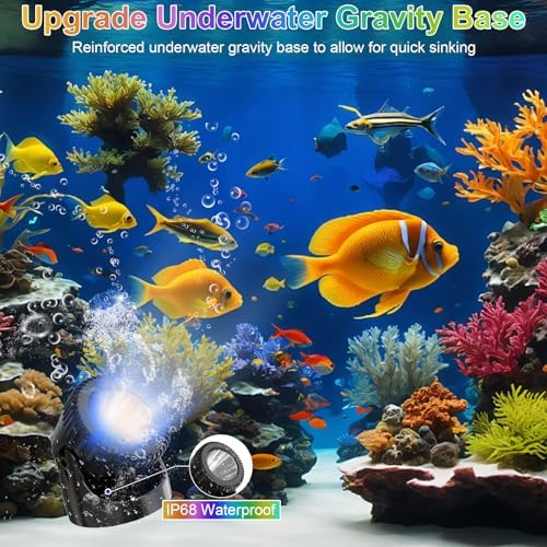 RGB Underwater Pond Lights, 20 Colors Dimmable Submersible Led Fountain Lights with Timer, IP68 Waterproof with Remote Control for Outdoor Ponds Aquarium Garden Pool (Set of 4)