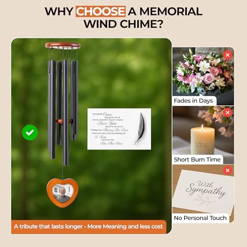 32 Inch Memorial Wind Chimes Outdoor, Personalized Sympathy Gifts for Loss of Loved One, Memorial Gifts for Loss of Mother, Bereavement Gift for Mom, Father, Brother, Sister