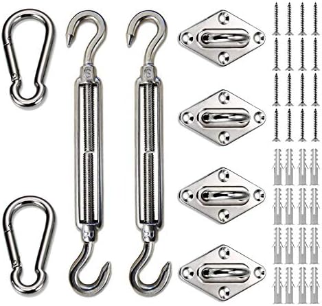 LOVE STORY Hardware Kit 6 Inches Stainless Steel for Rectangle and Square Sun Shade Sail Installation